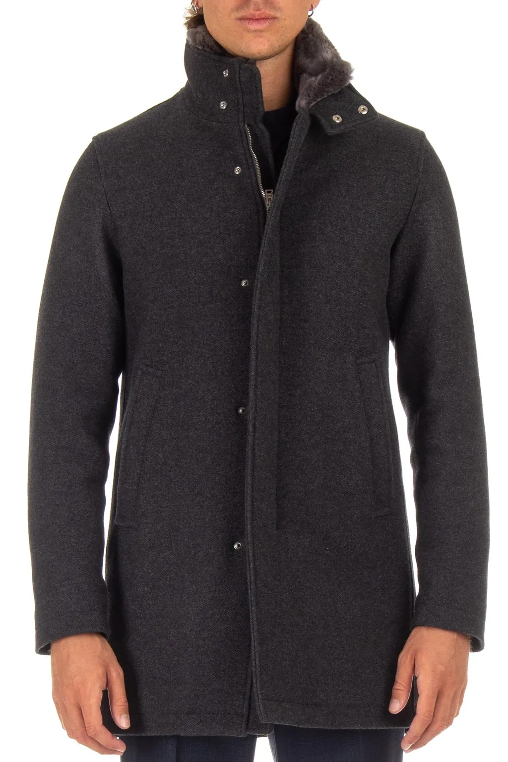 Herno Fur Collar Zipped Jacket