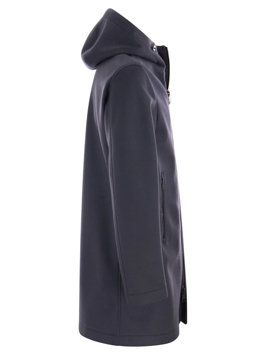 Herno Logo Plaque Hooded Coat