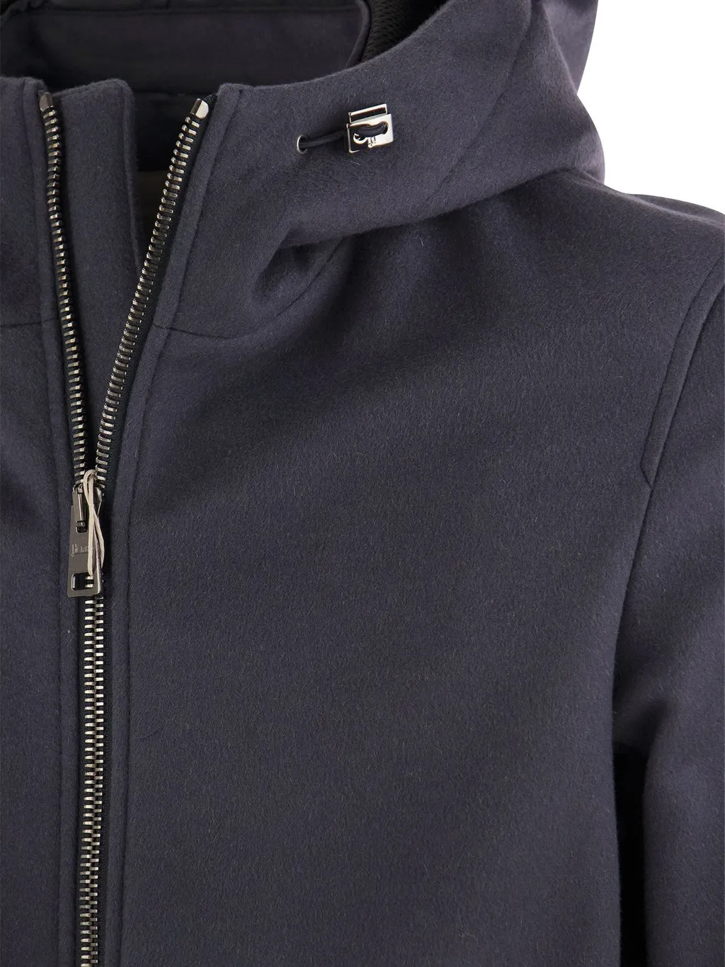 Herno Logo Plaque Hooded Coat