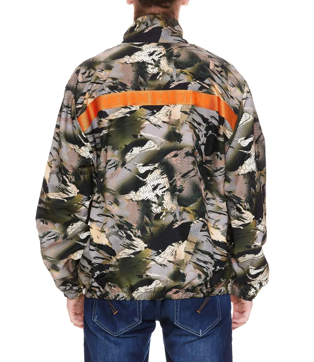 Heron Preston Logo-Patch Camouflage Print Jacket