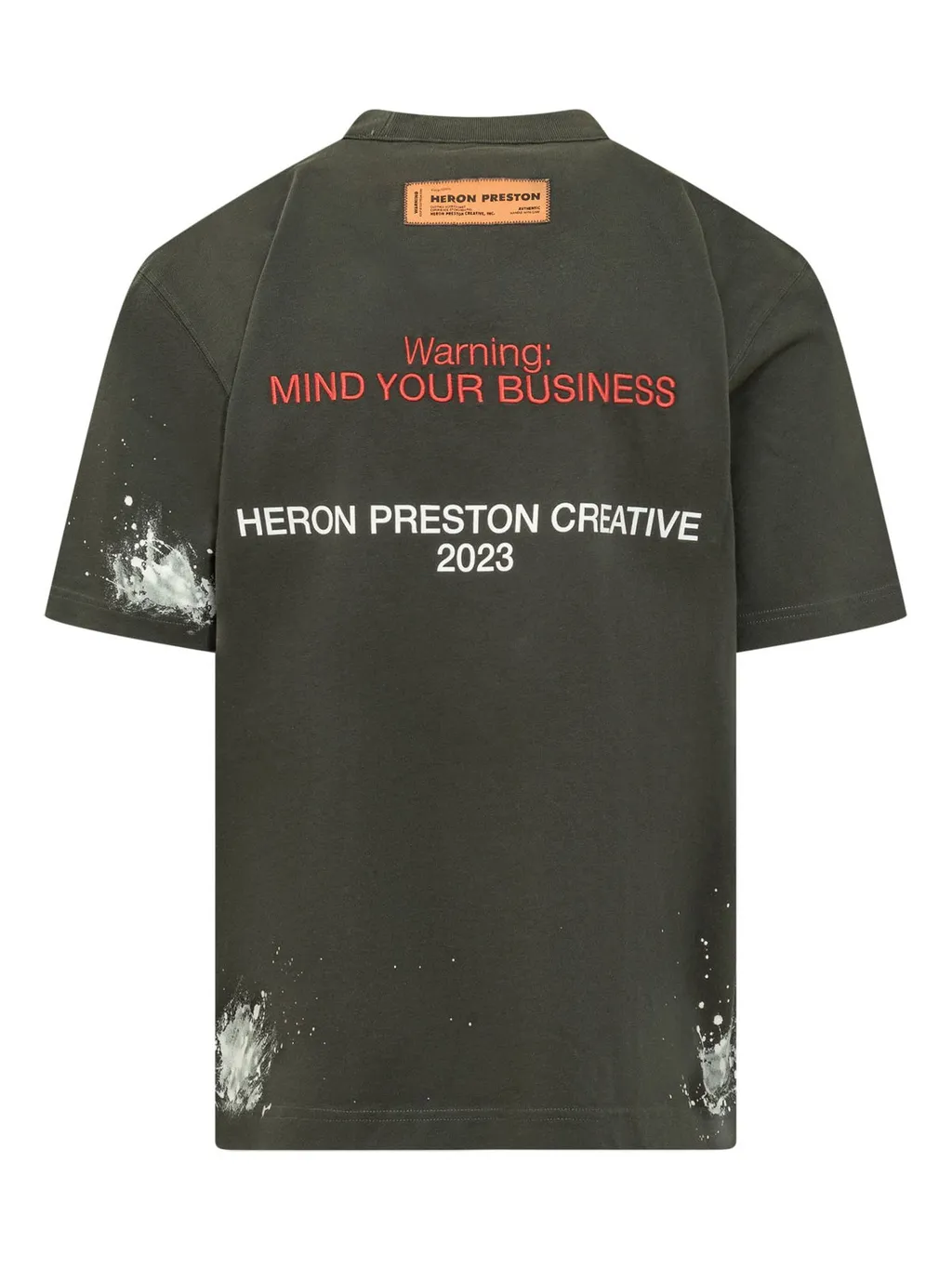 Heron Preston Paint Splatter Detailed Crewneck T-Shirt