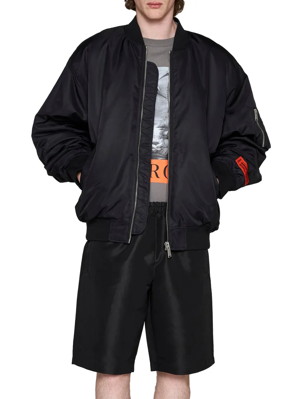 Heron Preston	Logo Patch Knee-Length Track Shorts