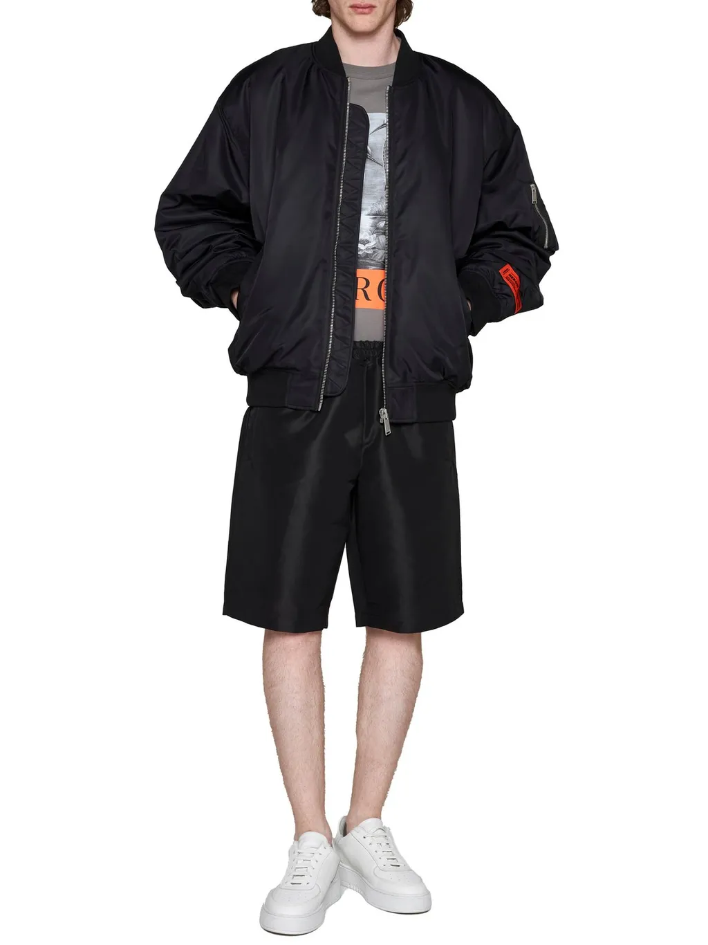 Heron Preston	Logo Patch Knee-Length Track Shorts
