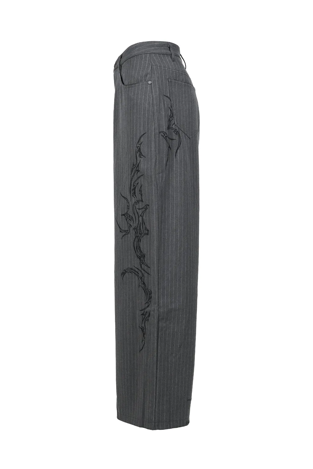 Gothic Pinstripe Goliath Trousers / Gry