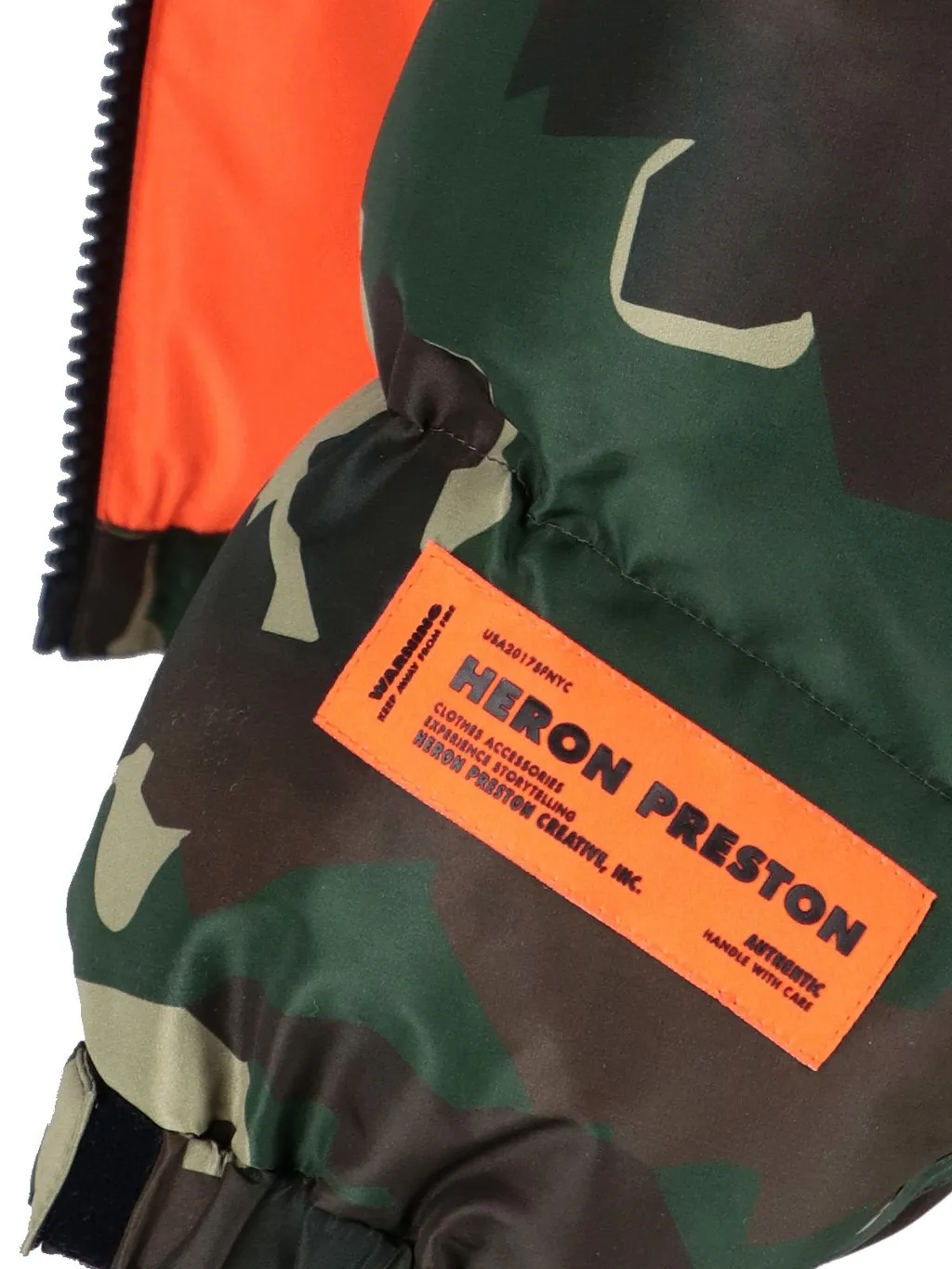 Heron Preston Camouflage Printed High-Neck Padded Jacket