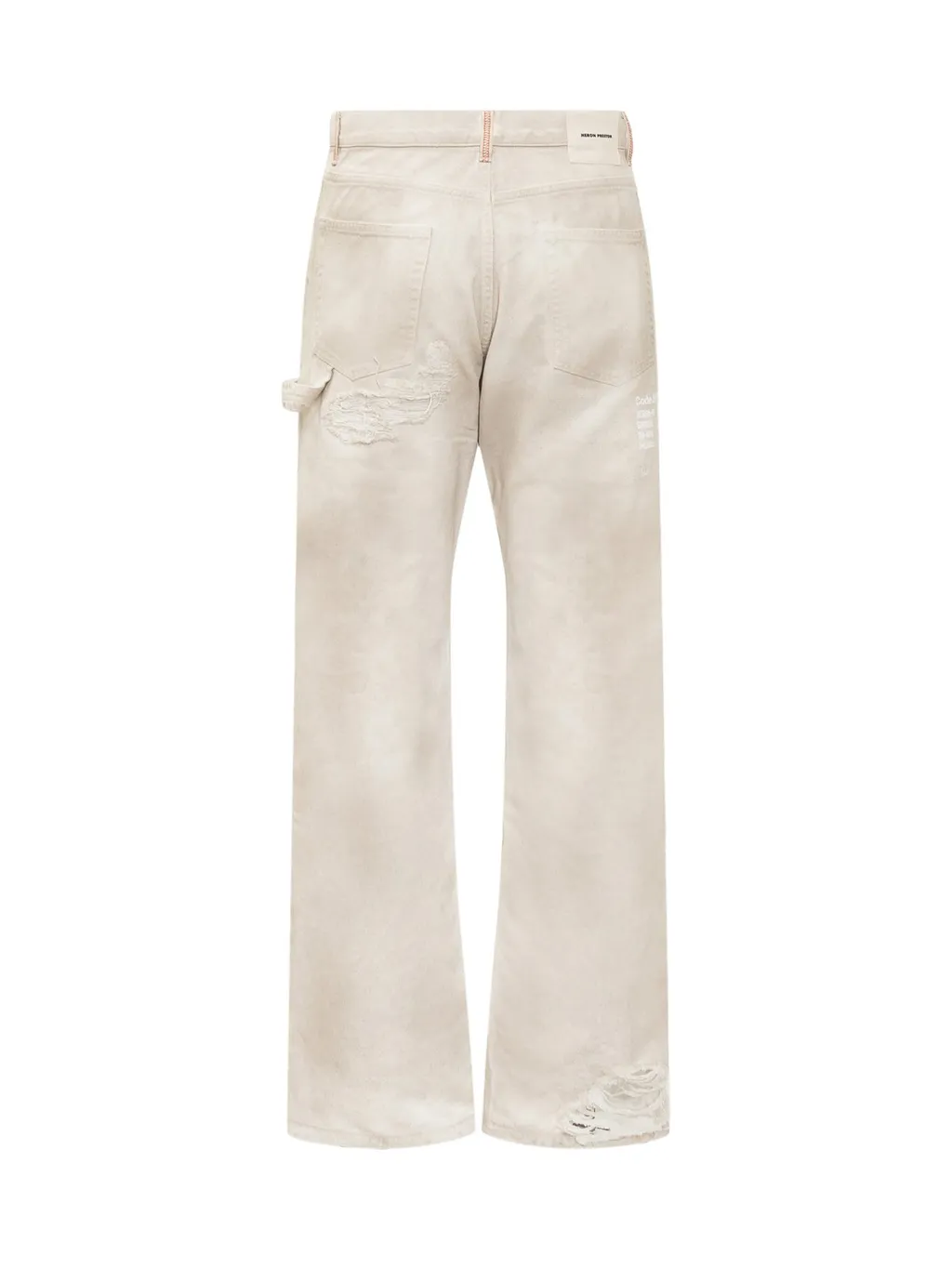 Heron Preston Logo Printed Distressed Jeans