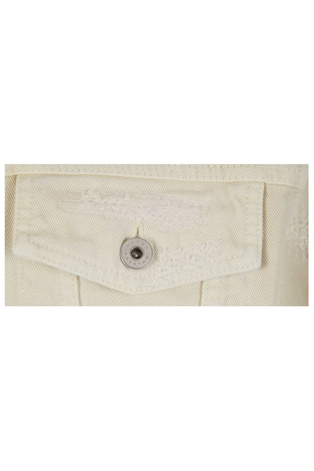 Heron Preston Logo Patch Distressed Denim Jacket