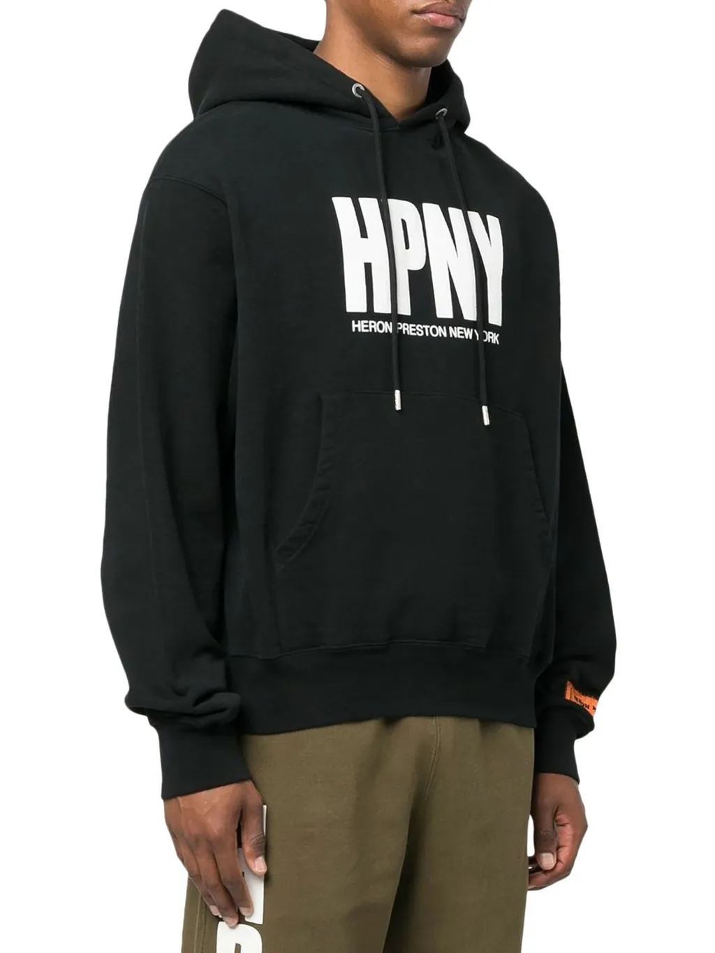Heron Preston Logo Printed Drawstring Hoodie