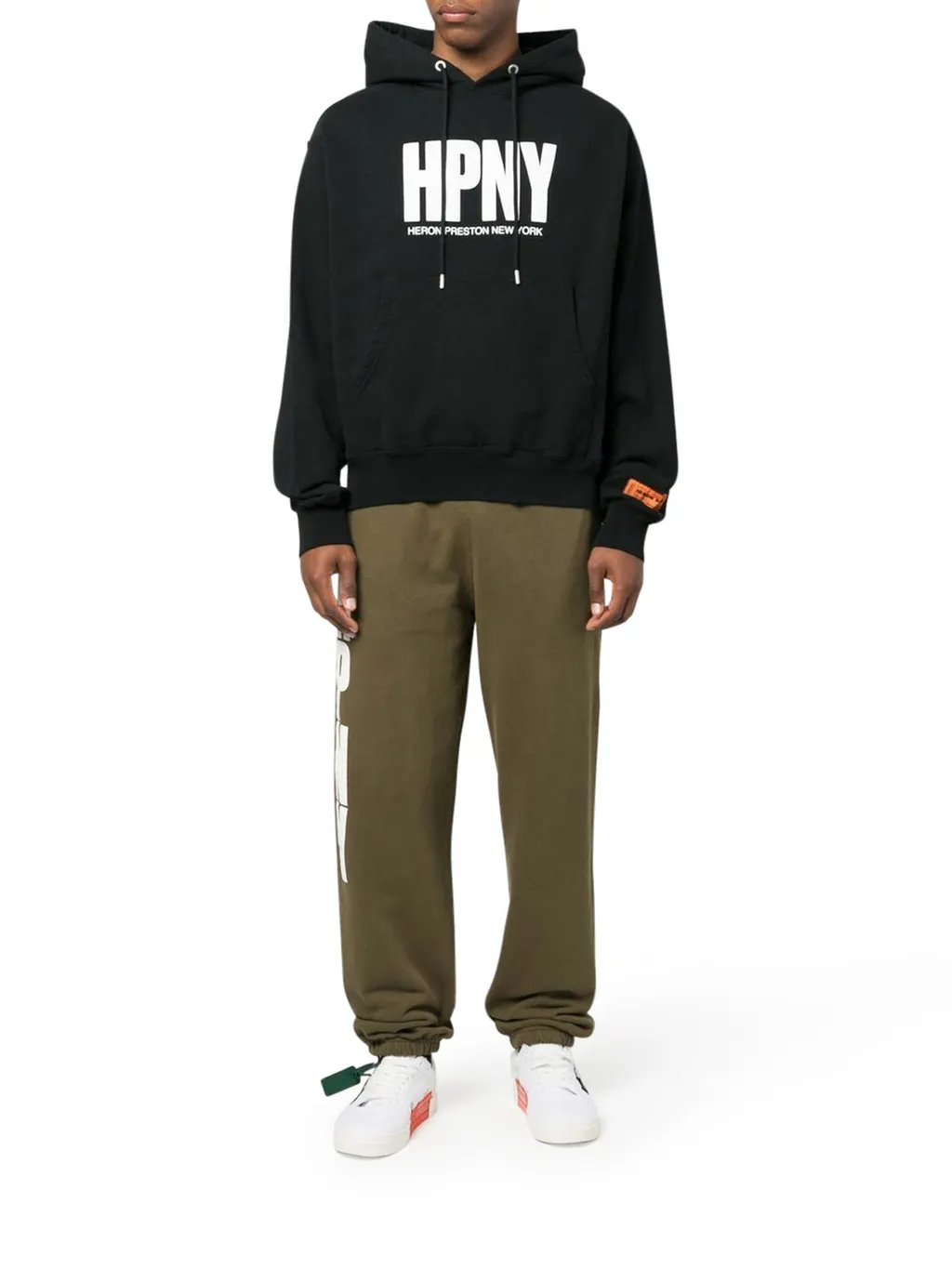 Heron Preston Logo Printed Drawstring Hoodie