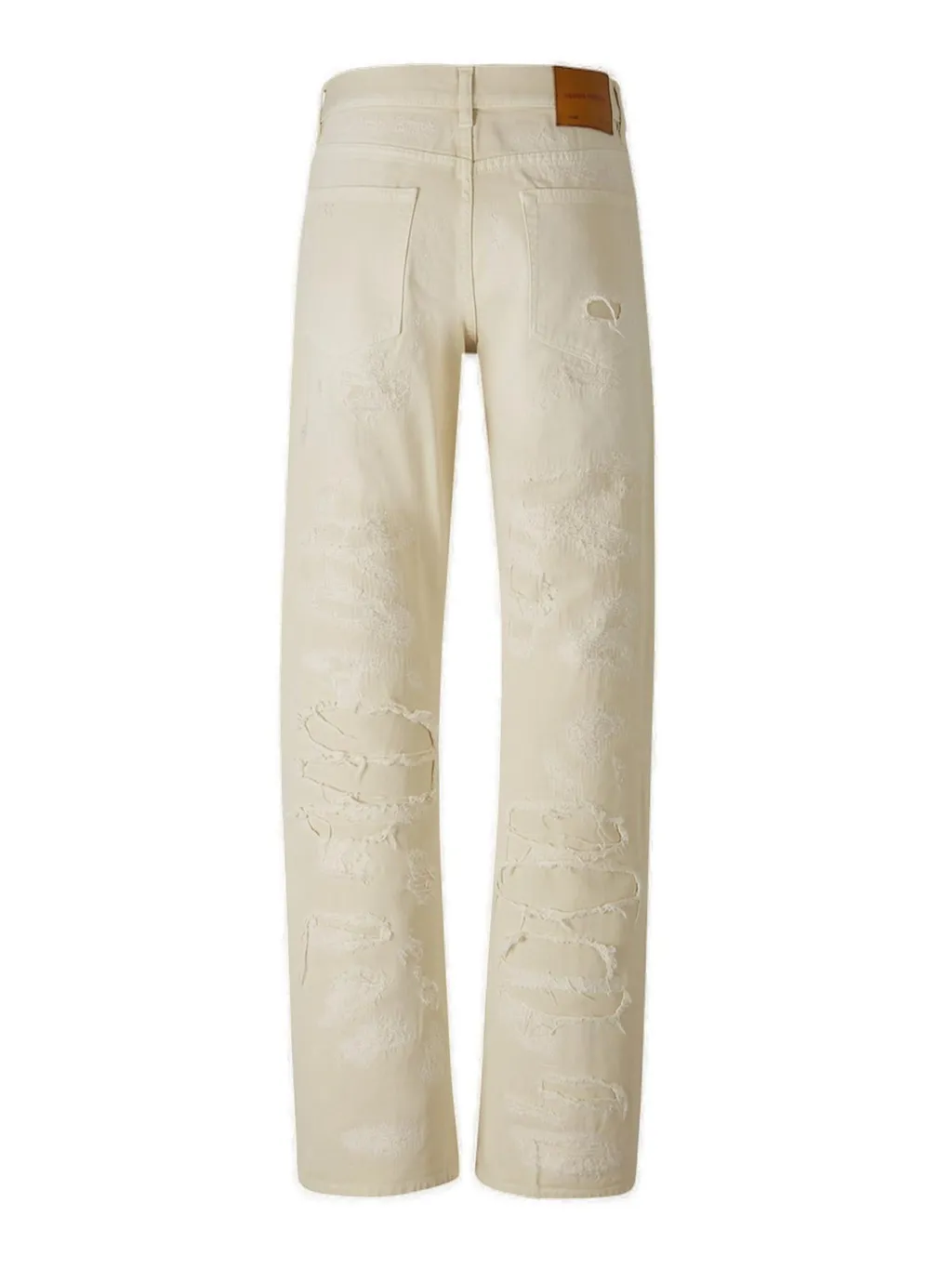 Heron Preston Straight-Leg Logo Patch Distressed Jeans