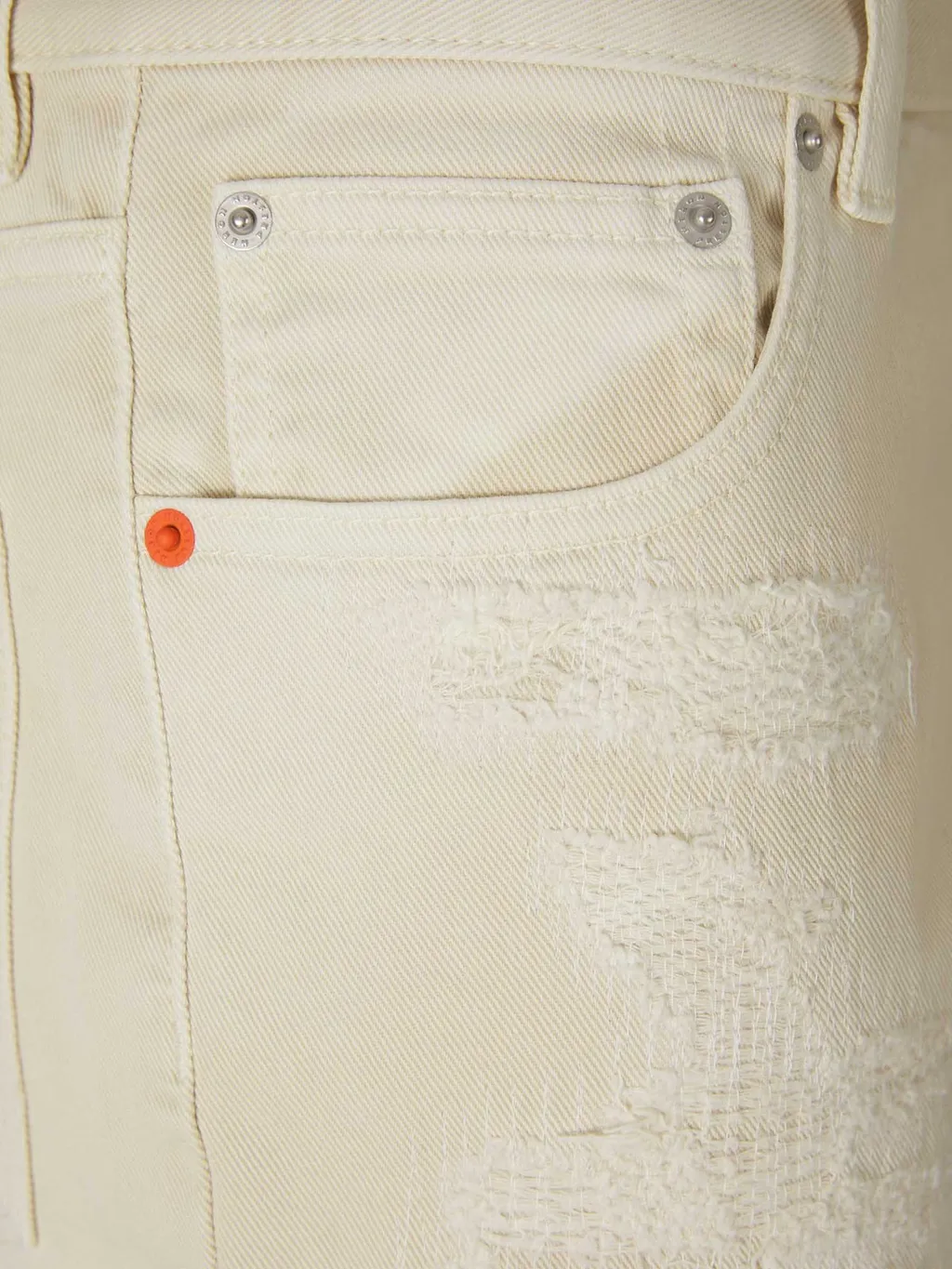Heron Preston Straight-Leg Logo Patch Distressed Jeans