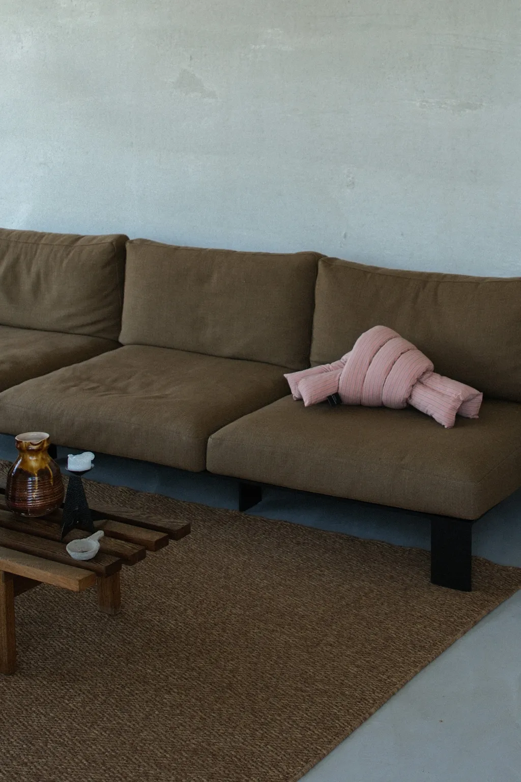 Musubi Cushion - Cotton Double Stripes | Litchi Skin / Multi