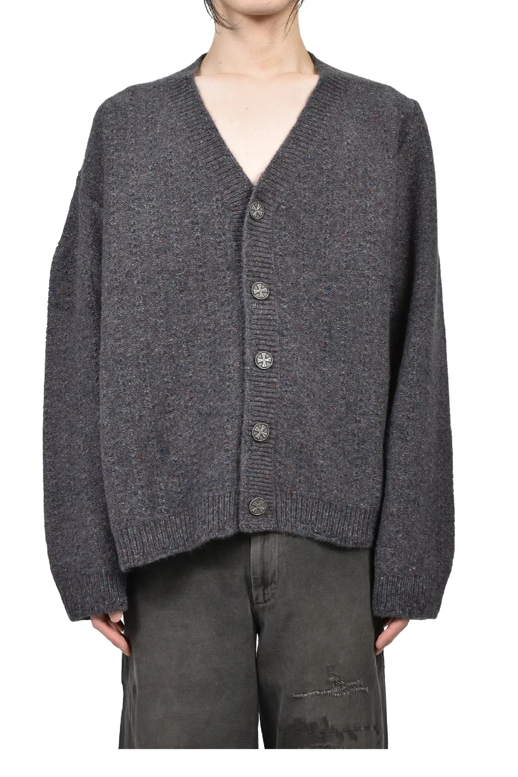 Asymmetrical Cardigan / Tweed Gry