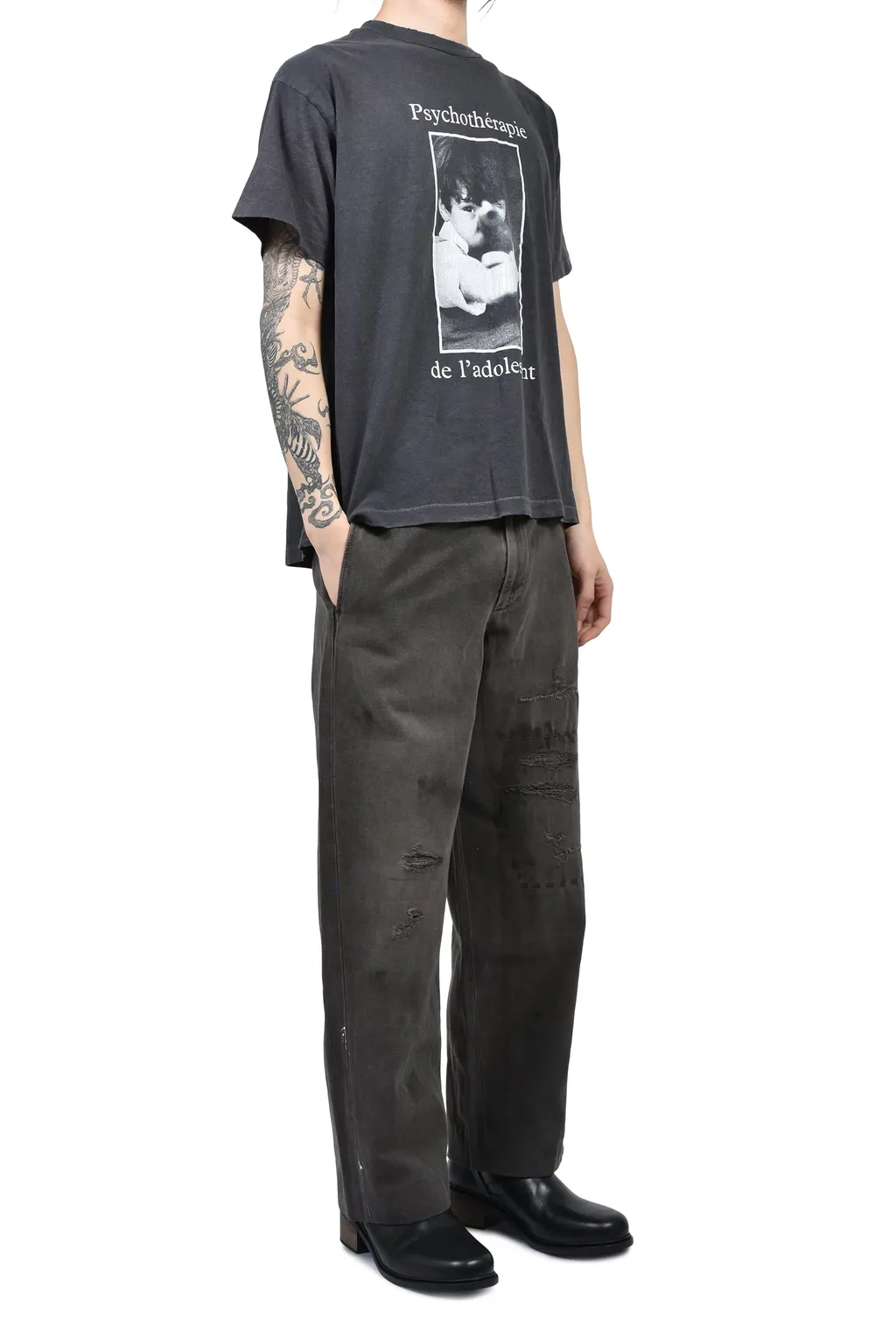 Psychoth_Rapie De L’Adolescent T-Shirt / Sun Faded Blk