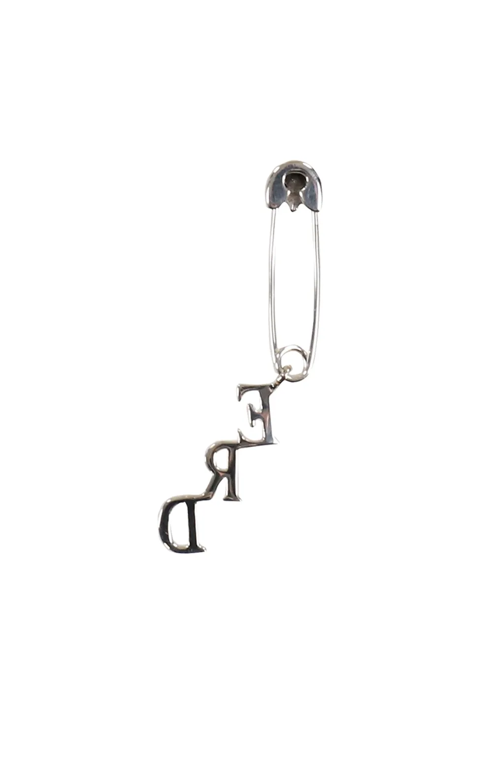 Erd Charm Safety Pin Earring / Sil