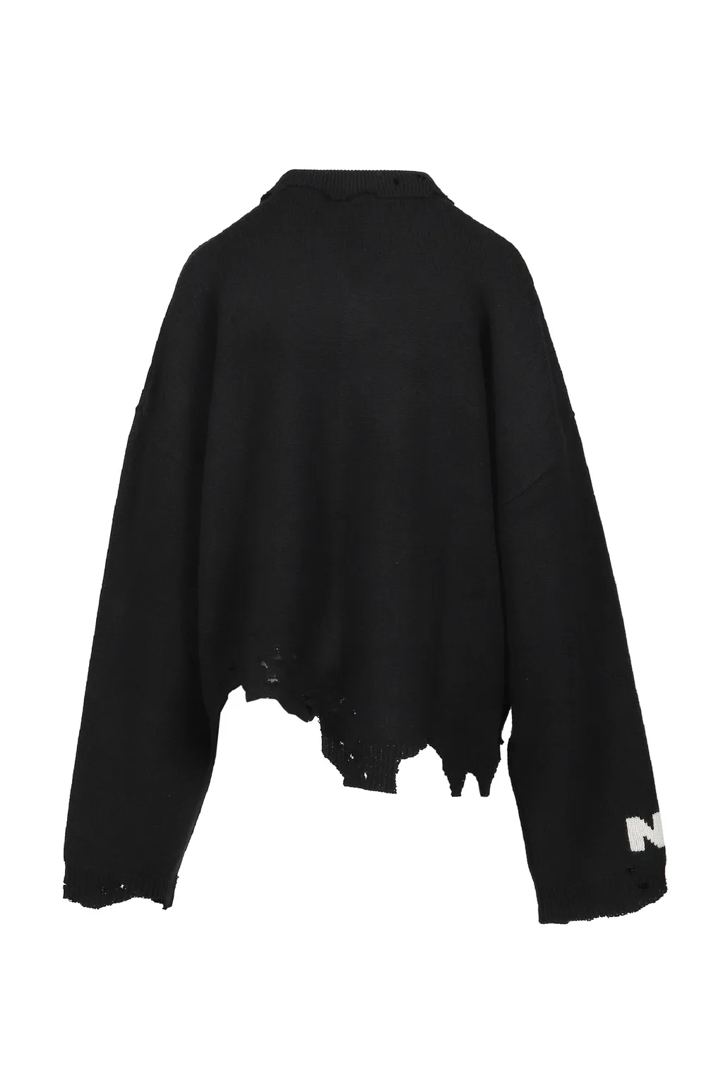 Distressed Cardigan Male Version / Cashmere Blk