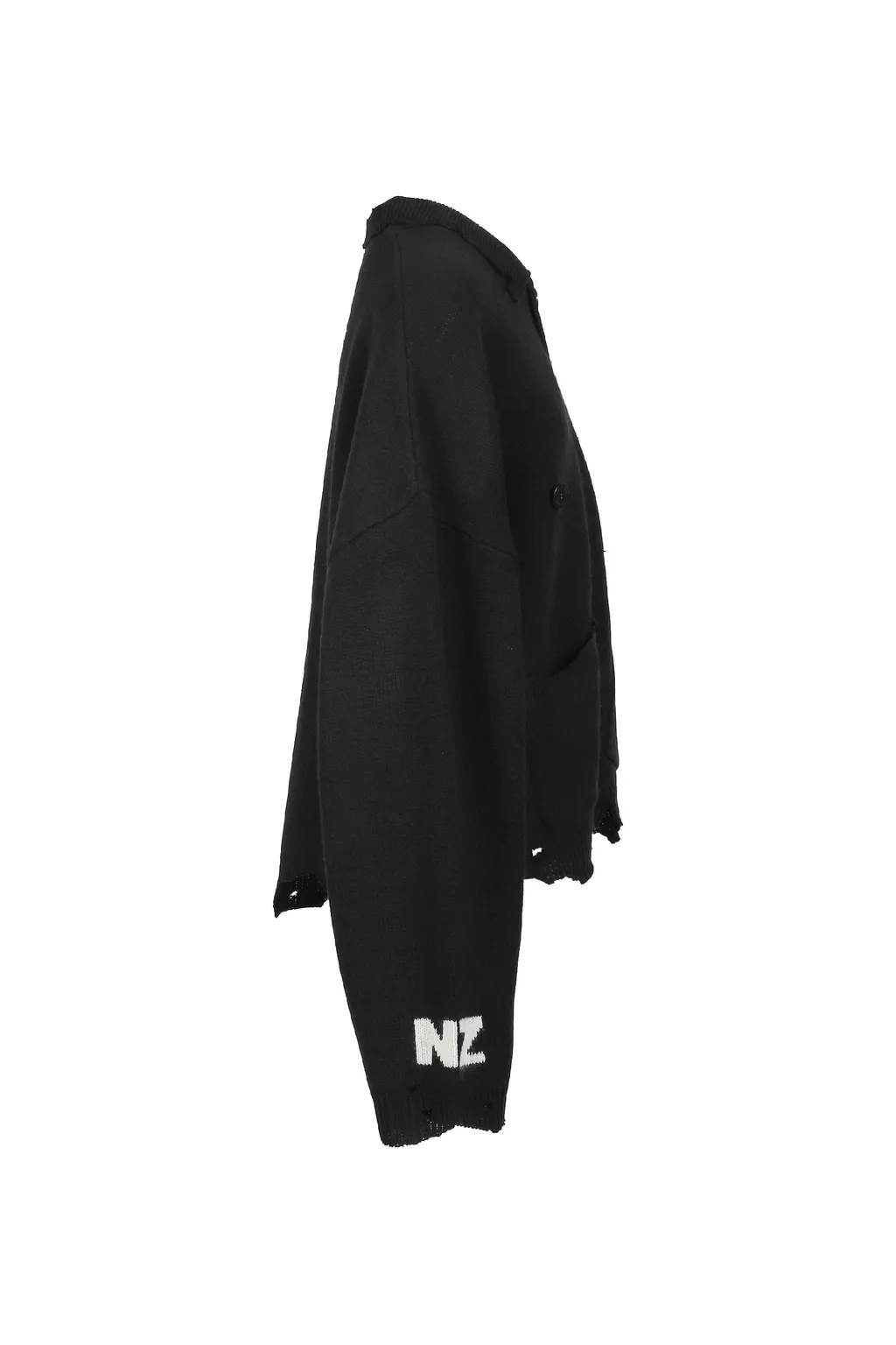 Distressed Cardigan Male Version / Cashmere Blk