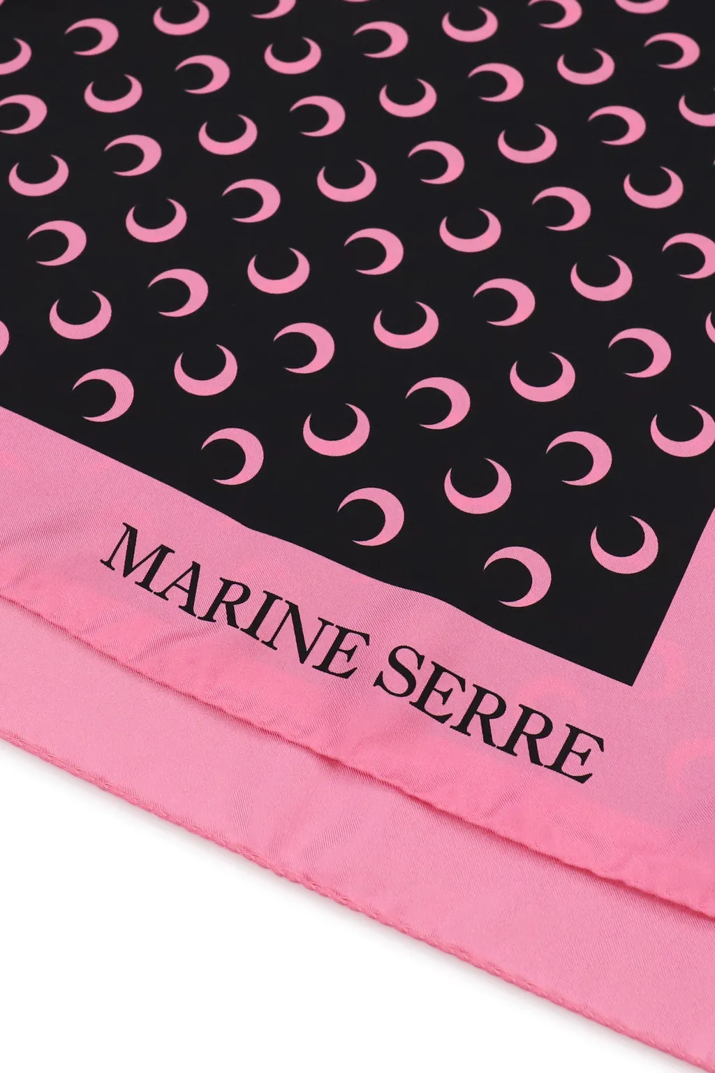Moon Silk Scarf / Black/Pnk