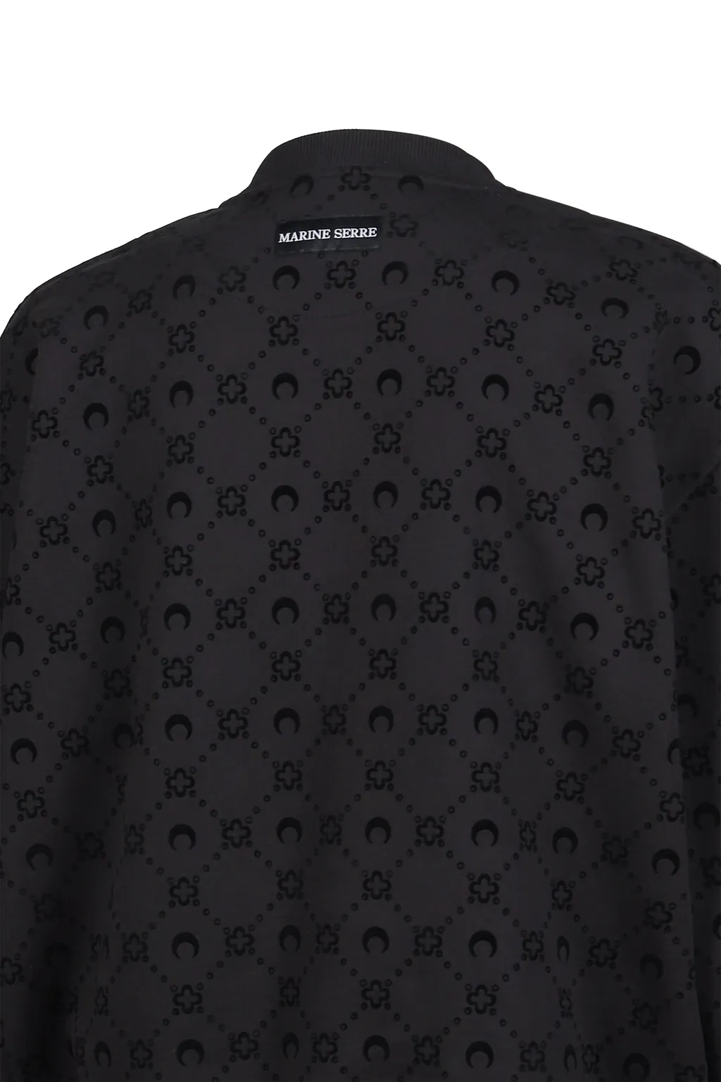 Moonogram Flocked Fleece Relaxed Sweatshir / Blk