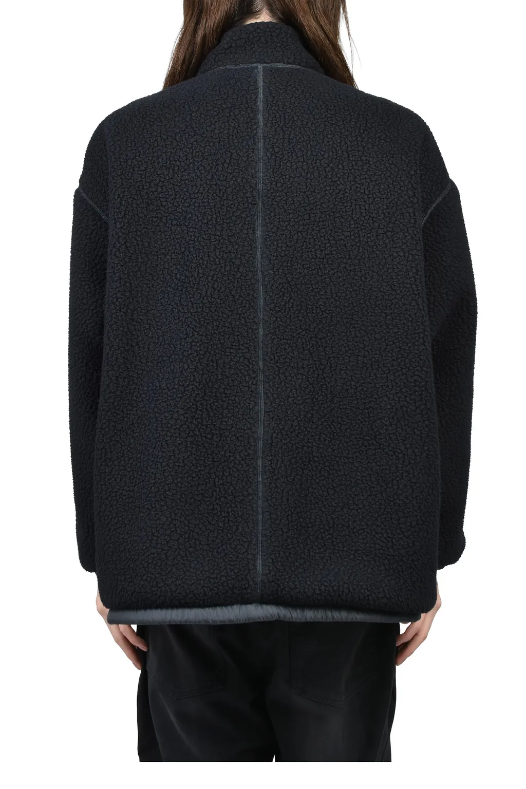 Fleece Liner Nylon Zip Up Jacket / Weather Mj Connection / Blk