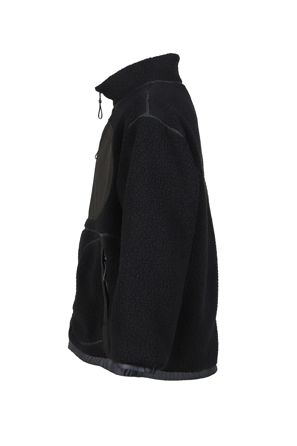 Fleece Liner Nylon Zip Up Jacket / Weather Mj Connection / Blk