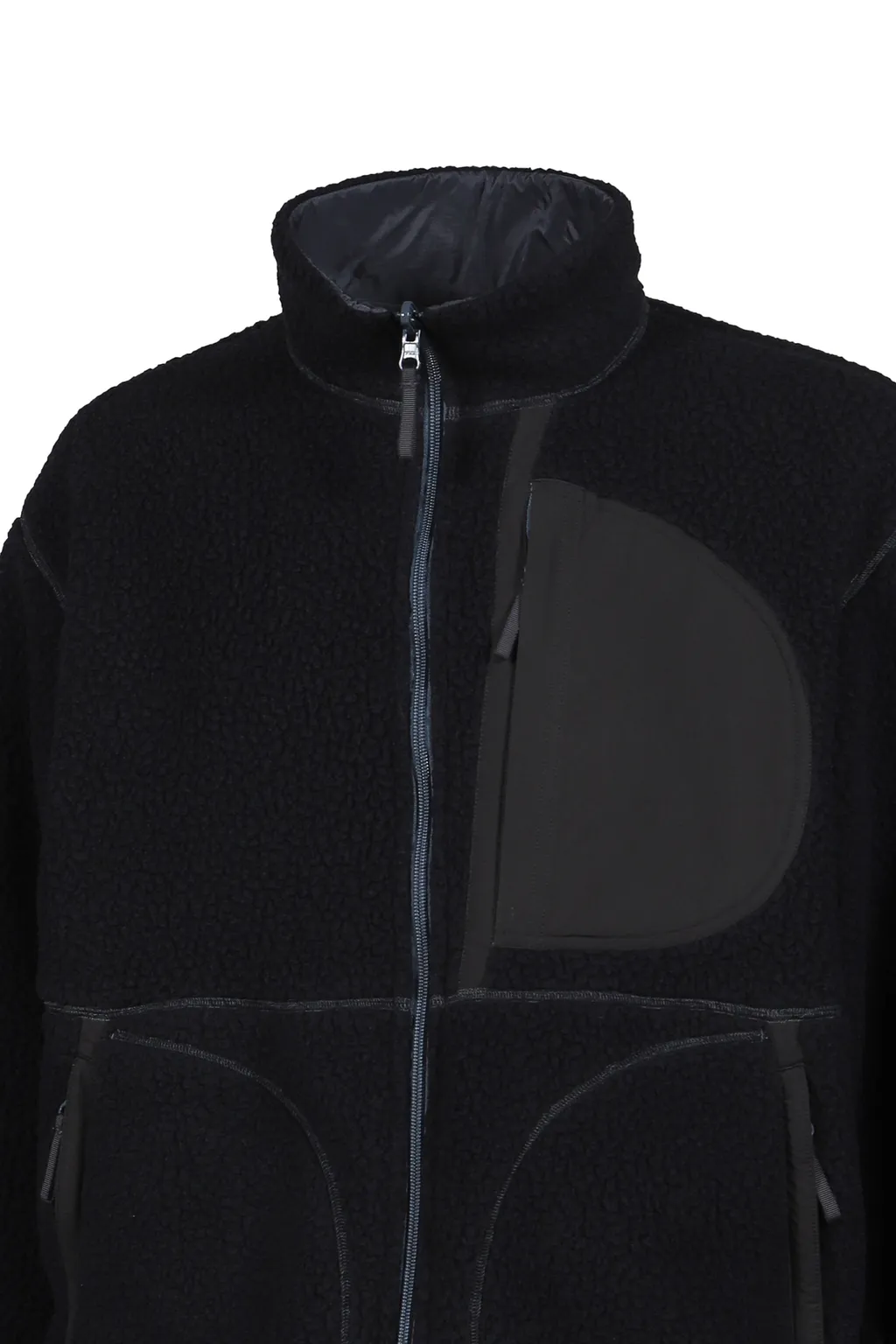 Fleece Liner Nylon Zip Up Jacket / Weather Mj Connection / Blk