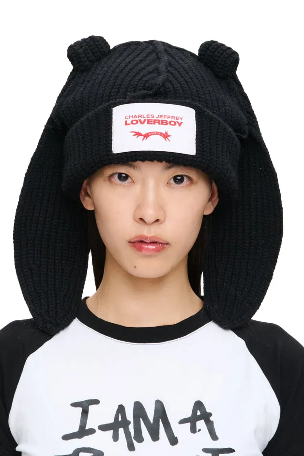 Chunky Rabbit Beanie / Black