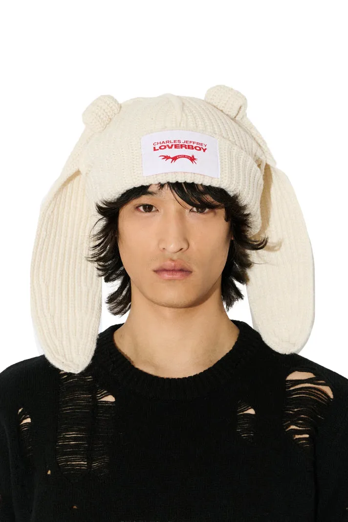 Chunky Rabbit Beanie / Ecru