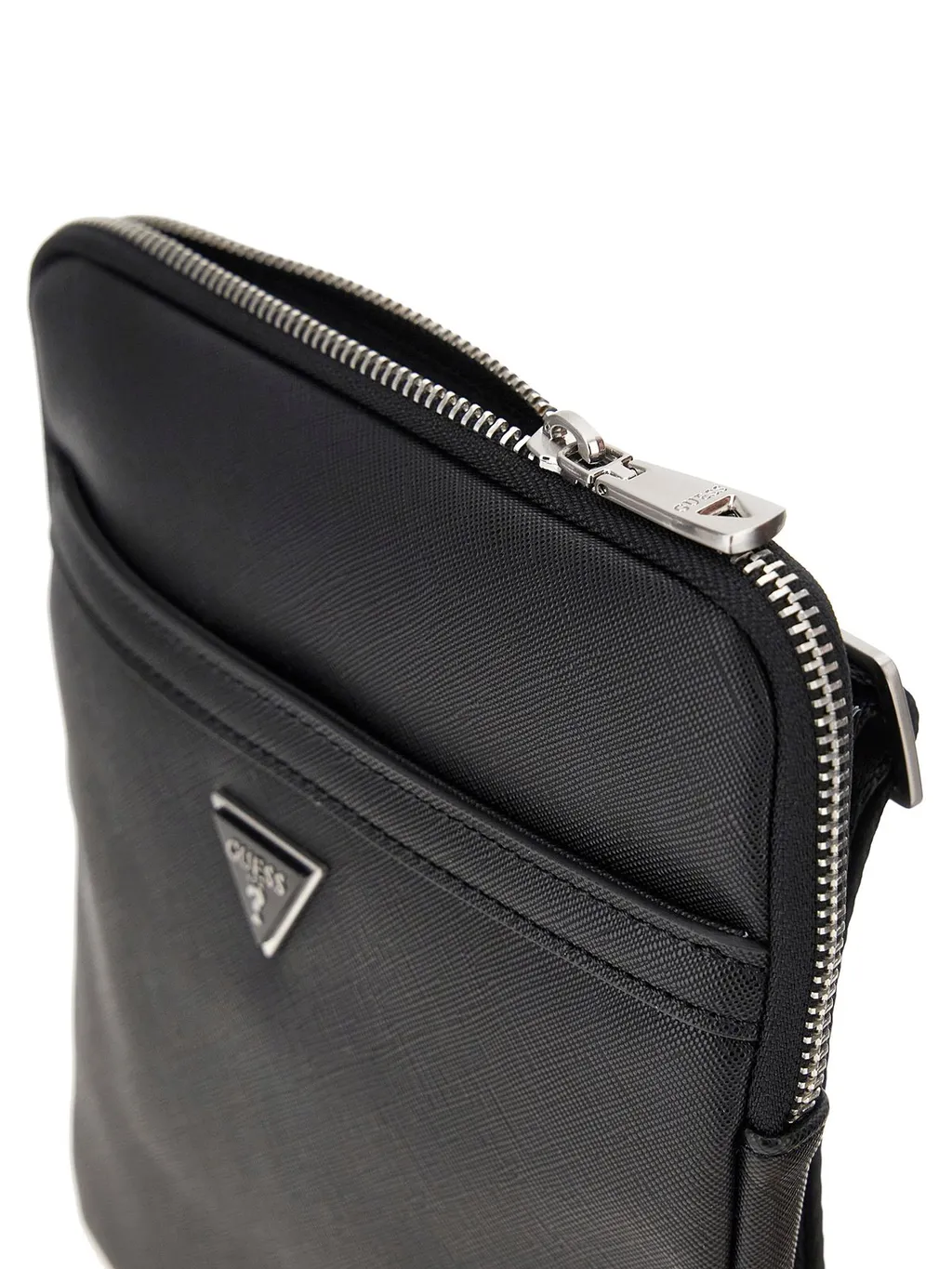 Guess Logo Plaque Zipped Crossbody Bag
