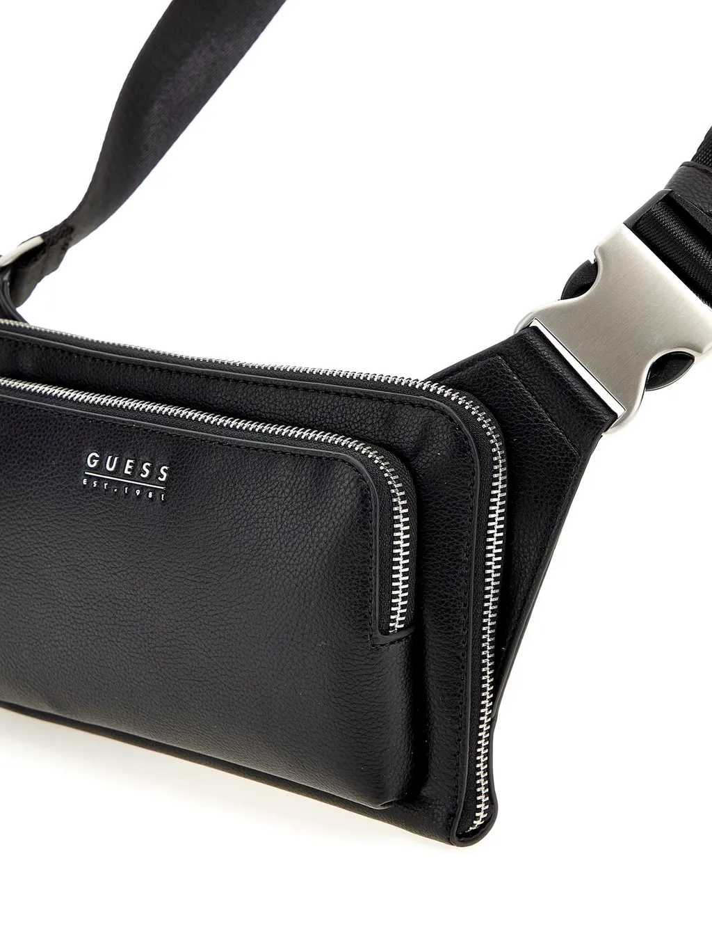 Guess Logo Detailed Zipped Messenger Bag