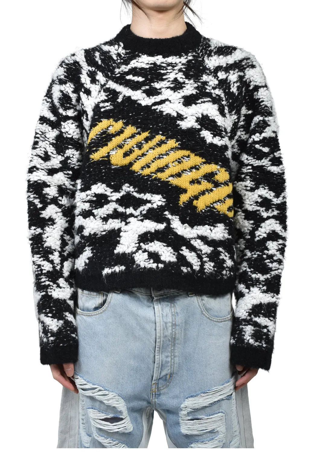 Giant Leopard Pull Over / Blk / Wht