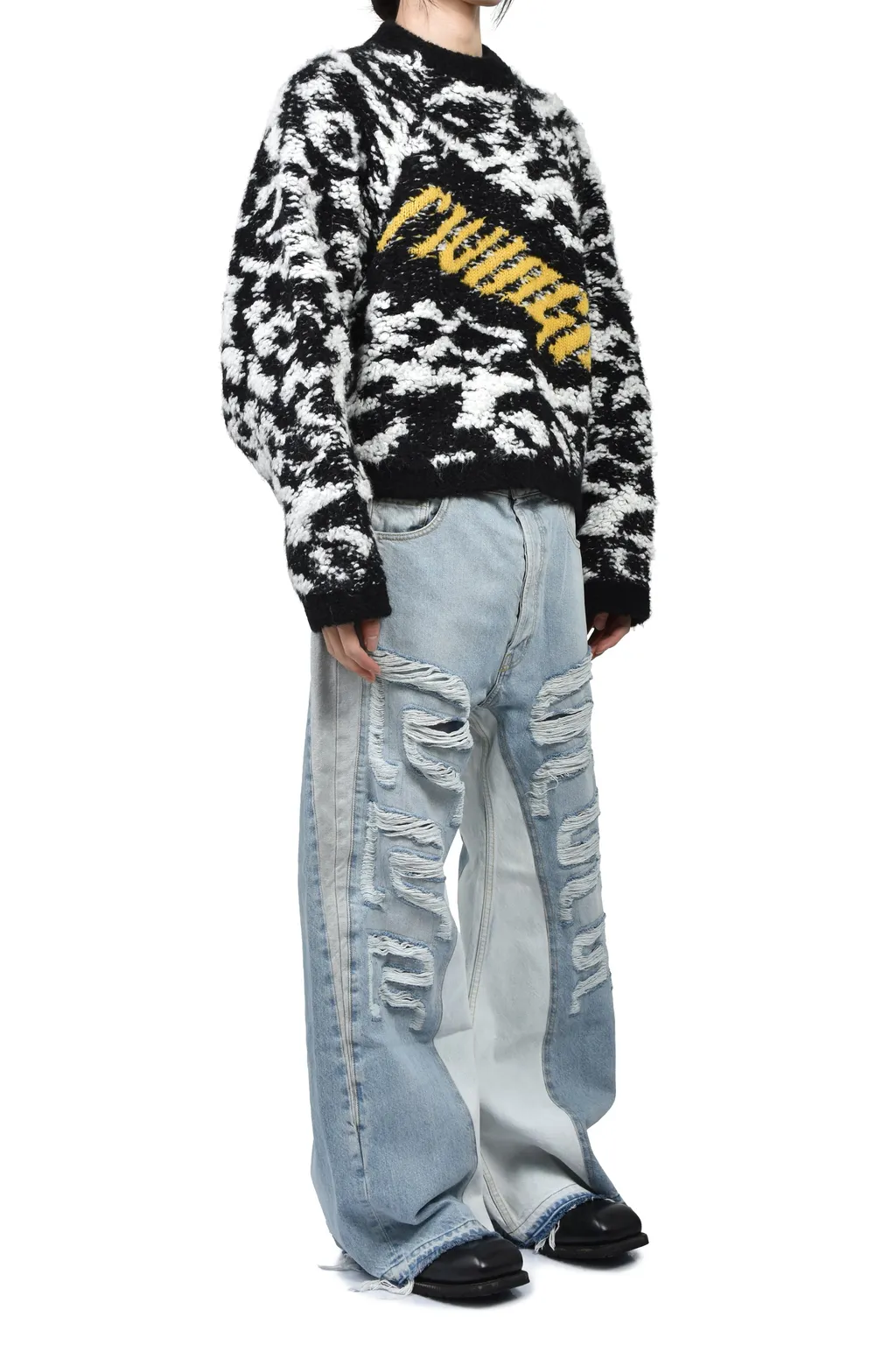 Giant Leopard Pull Over / Blk / Wht