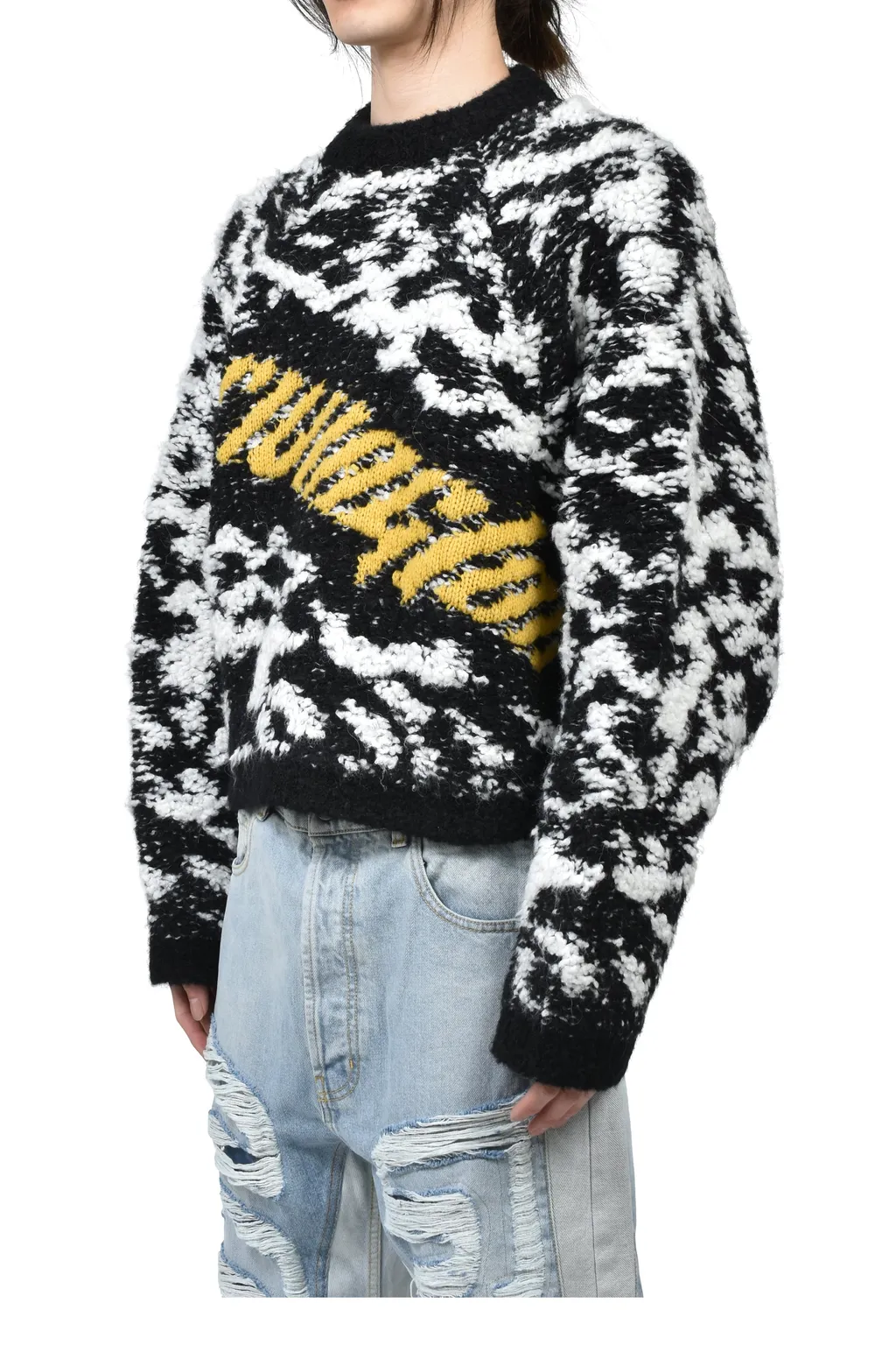 Giant Leopard Pull Over / Blk / Wht