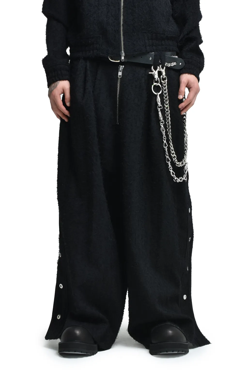 Flyinghair Side Snap Trouser / Core Blk