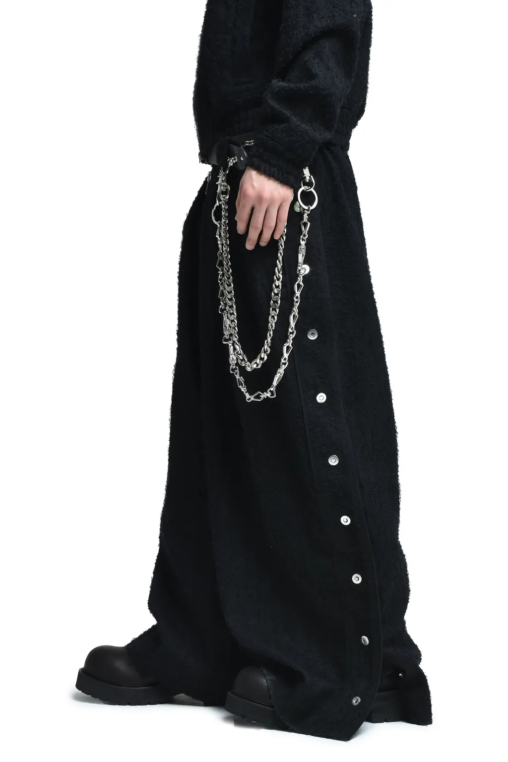 Flyinghair Side Snap Trouser / Core Blk
