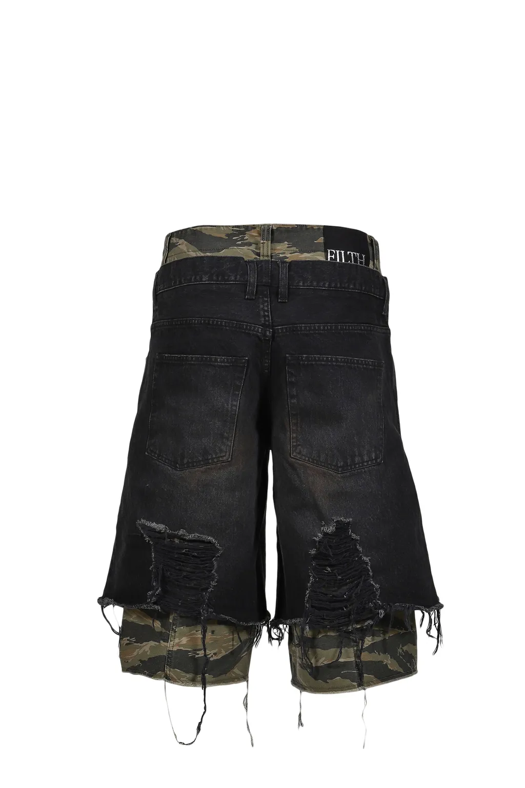 Layered Baggy Shorts / Blk Camo