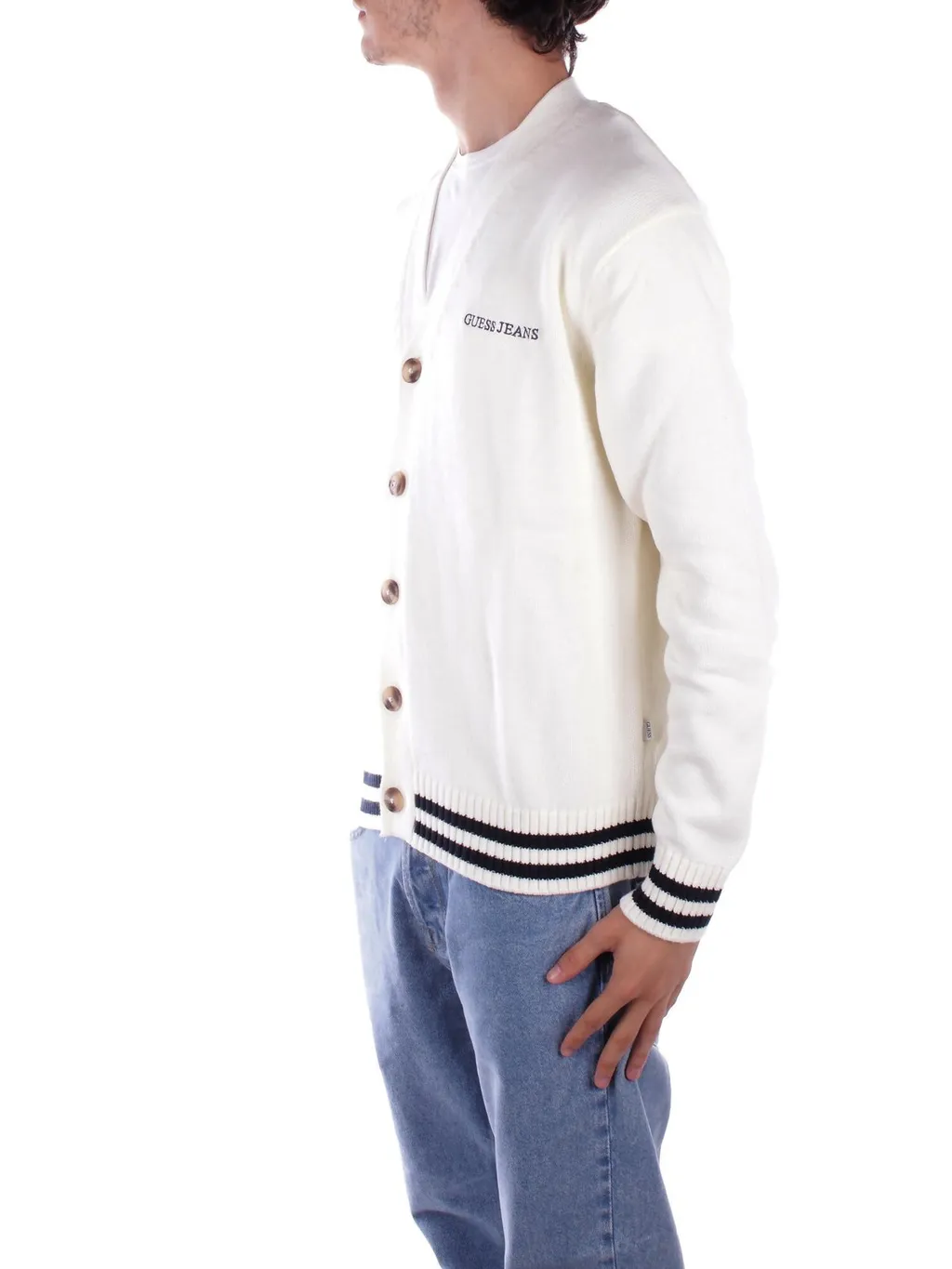 Guess Logo Embroidered Varsity Cardigan