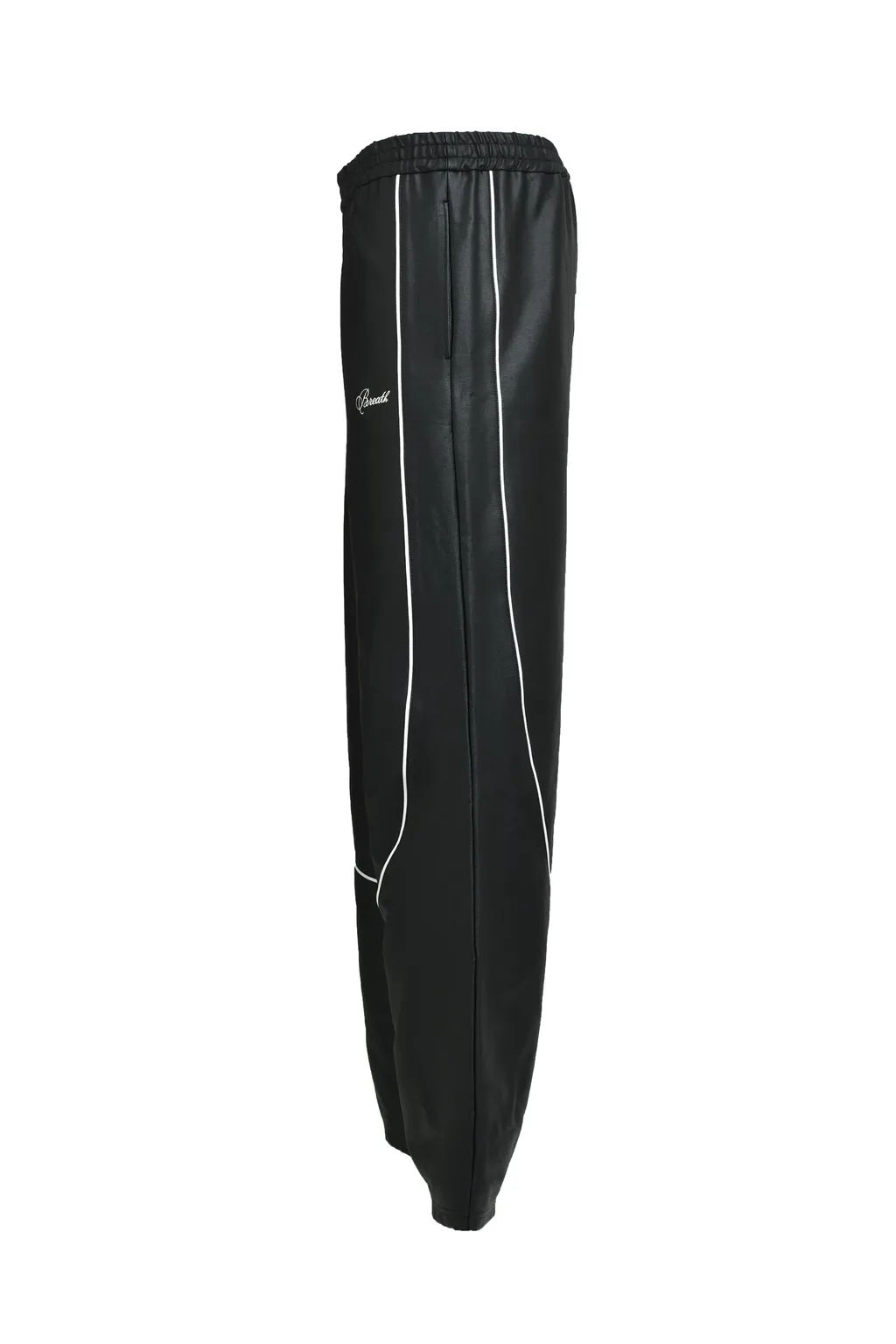 Script Logo Piping Coating Track Pants / Blk