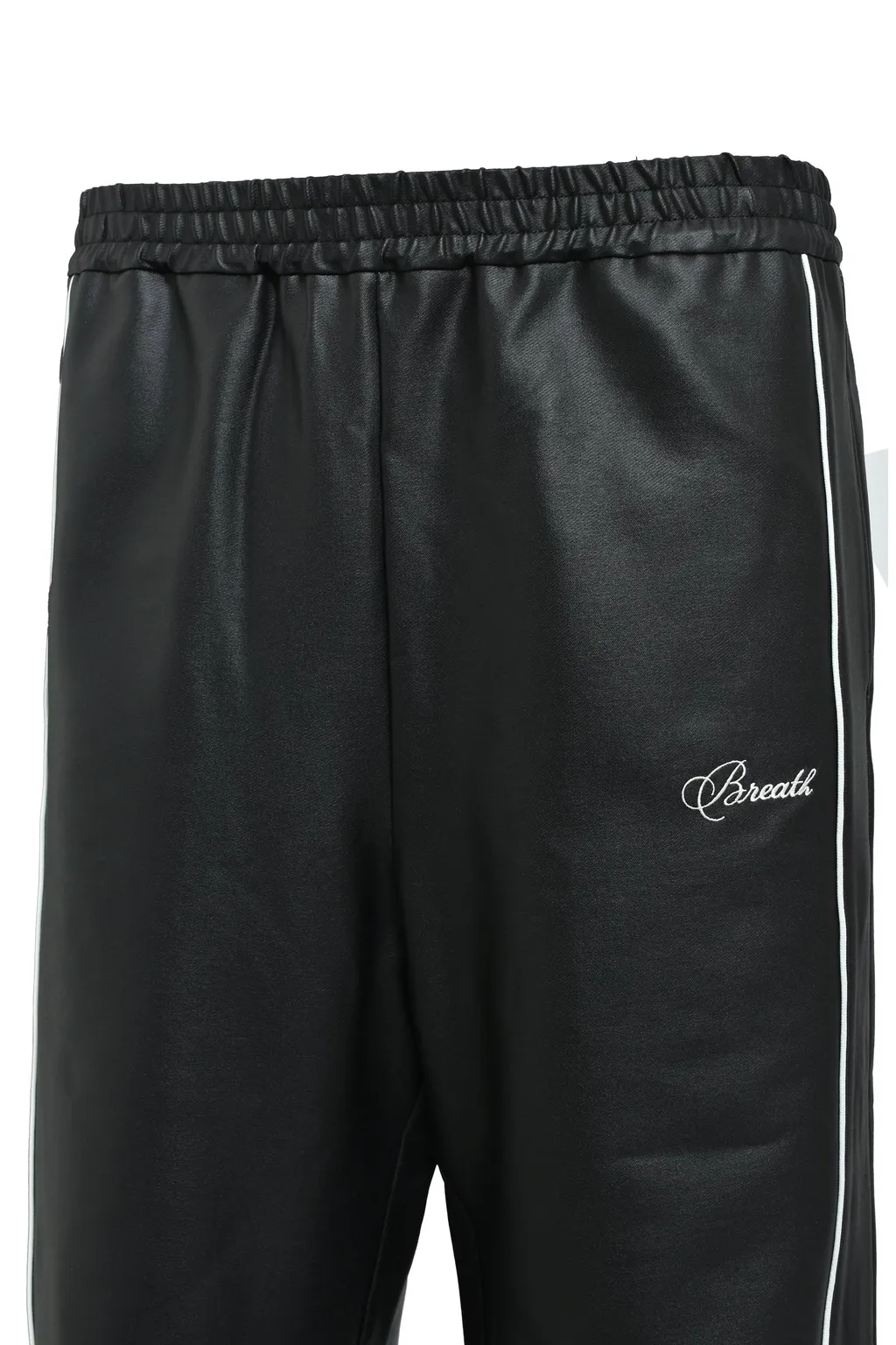 Script Logo Piping Coating Track Pants / Blk