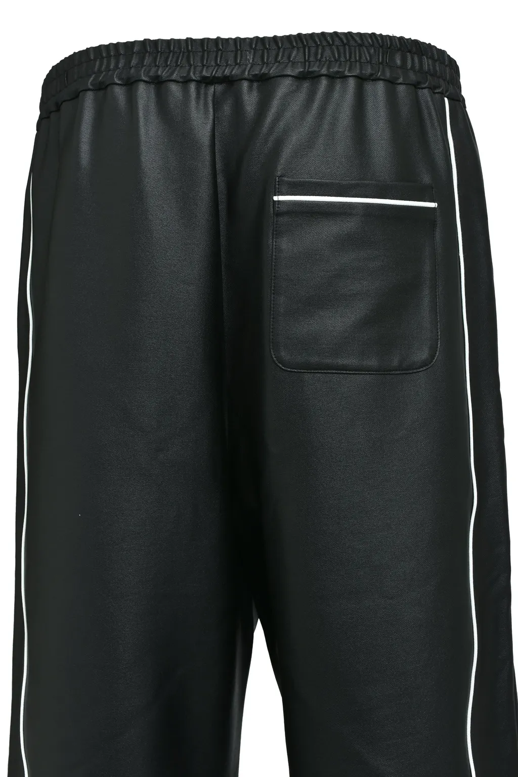 Script Logo Piping Coating Track Pants / Blk