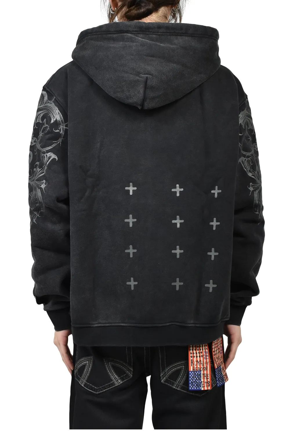 Graphic Zip Hoodie / Black
