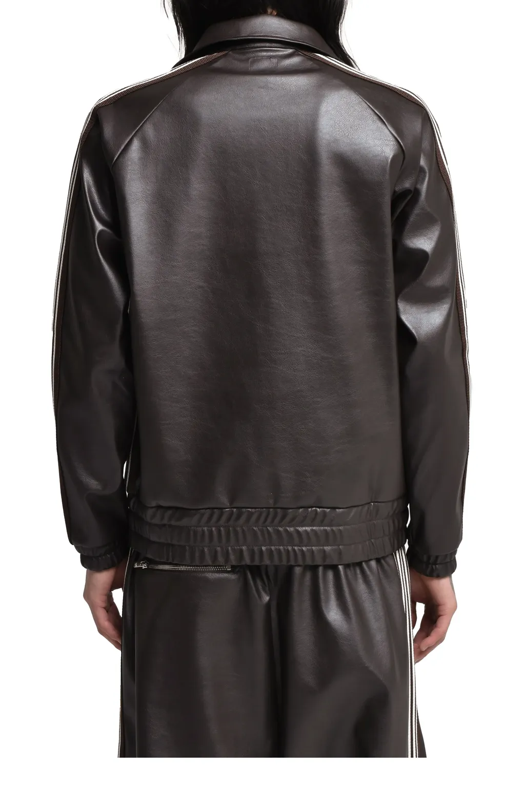 Track Jacket - Synthetic Leather / Dk. Brw