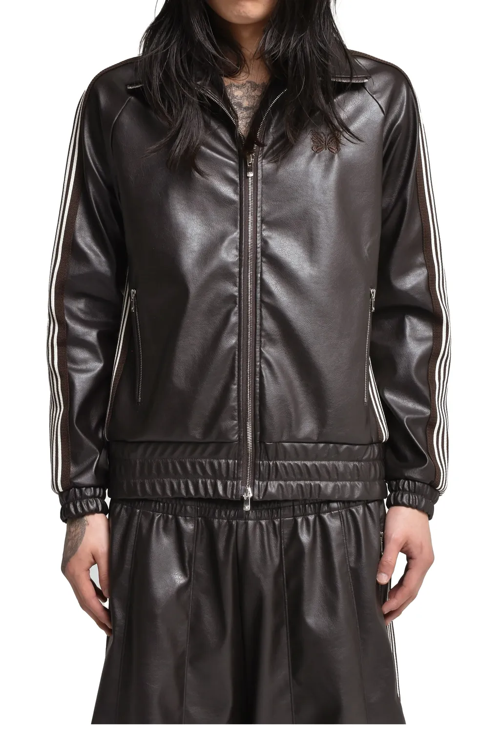 Track Jacket - Synthetic Leather / Dk. Brw