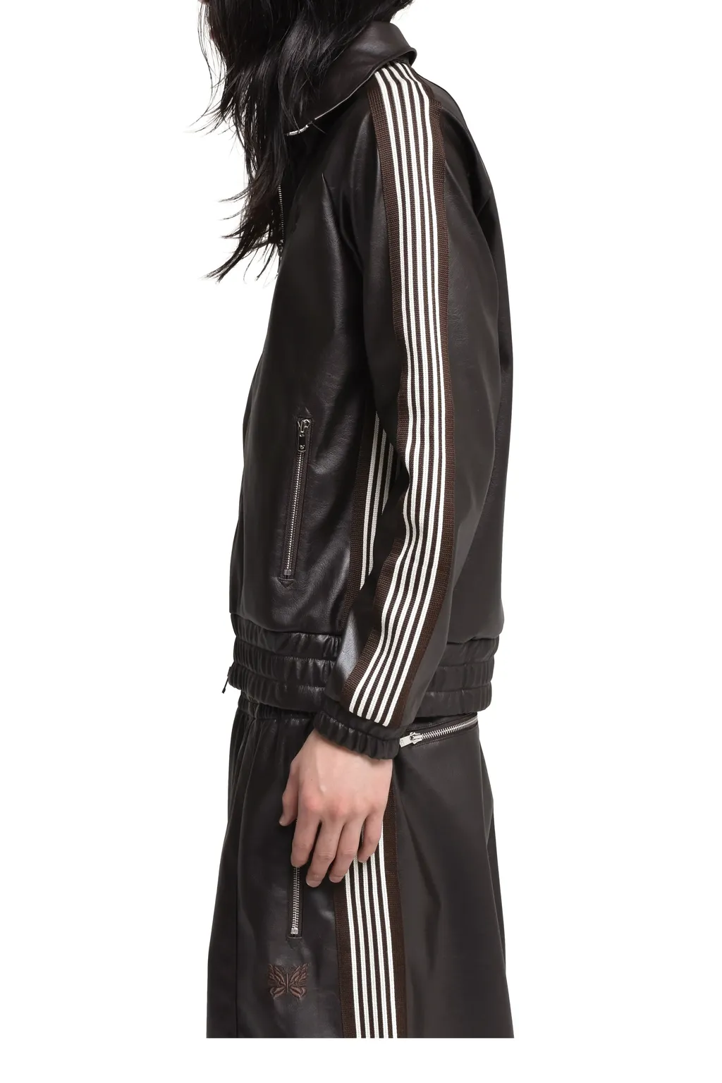 Track Jacket - Synthetic Leather / Dk. Brw
