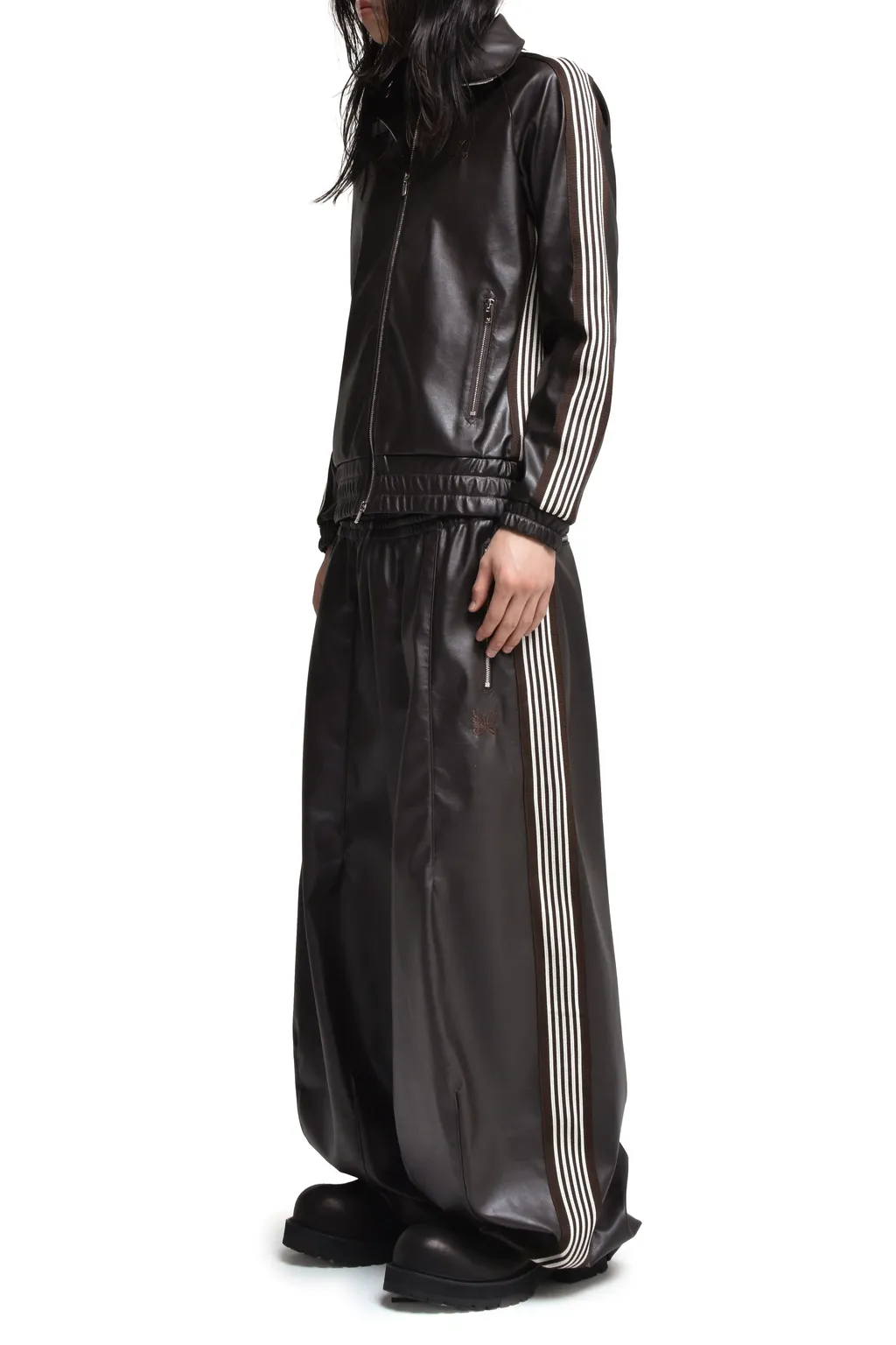 Track Jacket - Synthetic Leather / Dk. Brw