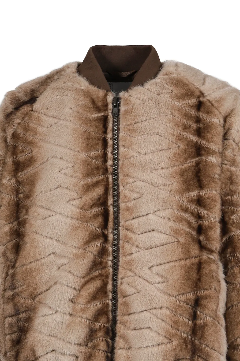 T-Shirt Quilt Fur Ma-1 / Brown