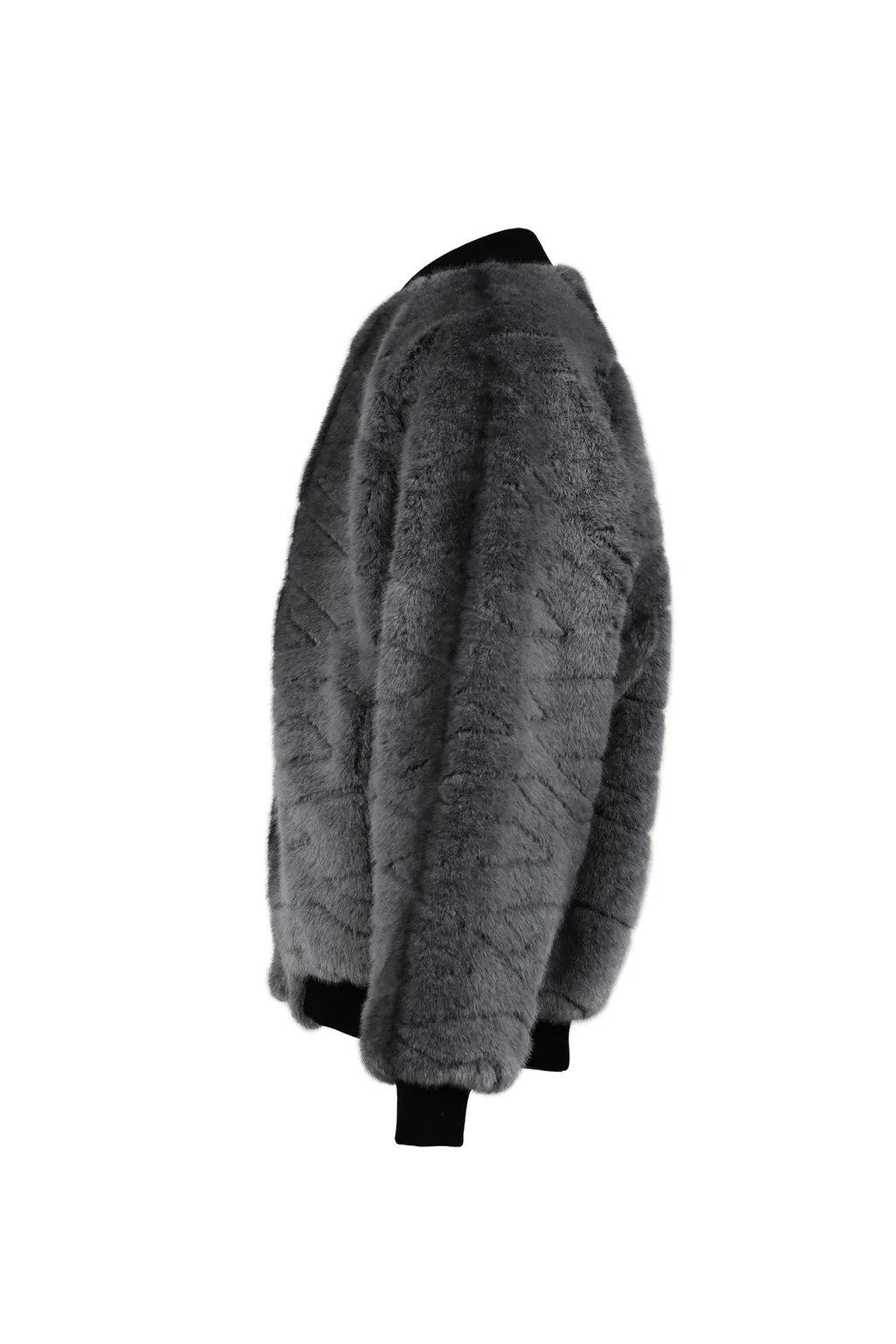 T-Shirt Quilt Fur Ma-1 / Black