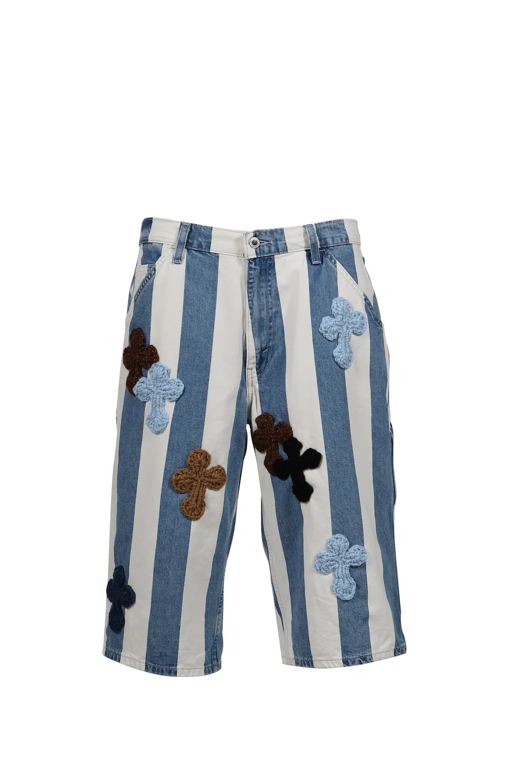 3D Cross Denim Shorts / Indigo
