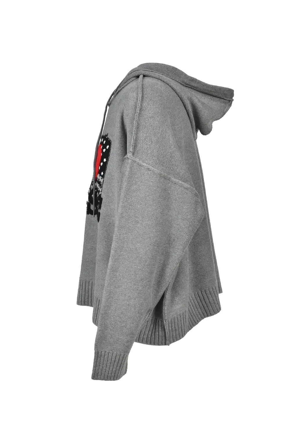 “I Love Music” Pullover Knit Hoodie / Gry