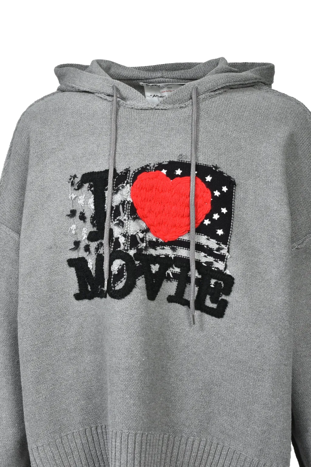 “I Love Movie” Pullover Knit Hoodie / Gry